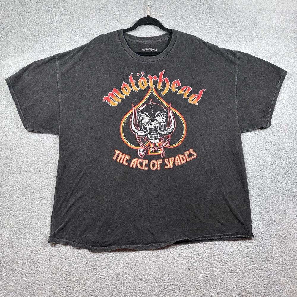 Motorhead Ace of Spades Band T-Shirt Charcoal Gray Men L/XL Rock Metal Tee Skull